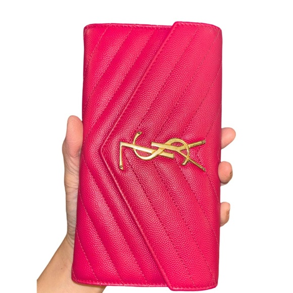 YVES ST LAURENT CHEVRON LONG WALLET - Picture 11 of 14